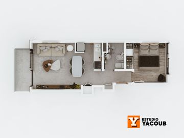 Departamento venta 1 dormitorio-42 metros-Frente-Pozo-Tribunales-La Plata