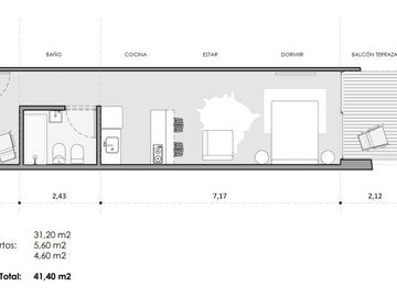 Venta Departamento Monoambiente al frente con balcón en Almagro Lavalle 4000 En Pozo UF 801