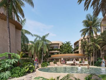 Departamentos de 1 rec 1er Nivel en preventa en Chicxulub puerto, Yucatan.
