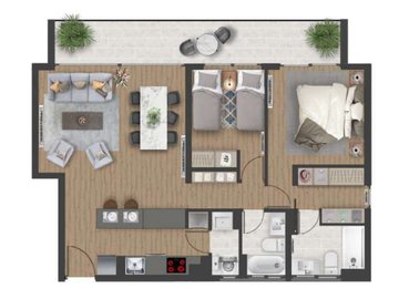 Departamento en Venta en C64869 - Venta Departamento NUEVO sin COMISION - Providencia Mayflower - 2D2B