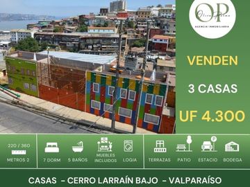 Se Venden 3 Casas Independientes Amobladas, C°larraín Valpo