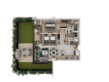 Departamento con jardín en pre venta
