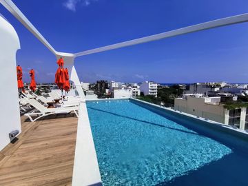 ENTREGA INMEDIATA, DEPARTAMENTO TIPO LOFT EN PLAYA DEL CARMEN, ROOFTOP/GYM/RESTAURANTE
