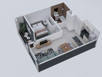 Departamento 2 ambientes con terraza 10° A, Moreno 4725- Caseros