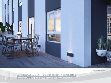 Departamento 2 ambientes con terraza 10° A, Moreno 4725- Caseros