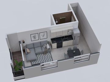 Departamento 2 ambientes con terraza 10° A, Moreno 4725- Caseros