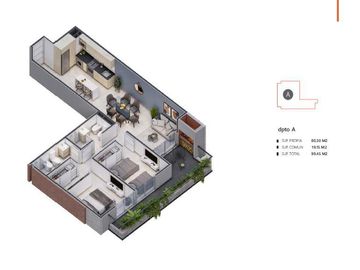 MAGNA 10, Depto. 1 Dorm 1Baño Interno c/Balcón en Construcción!