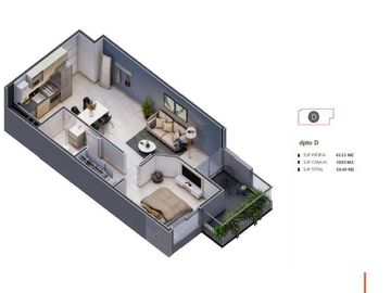 MAGNA 10, Depto. 1 Dorm 1Baño Interno c/Balcón en Construcción!