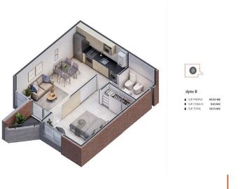MAGNA 10, Depto. 1 Dorm 1Baño Interno c/Balcón en Construcción!