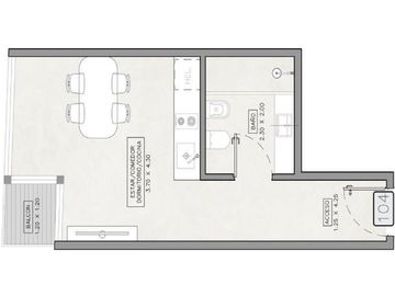 Venta Monoambiente con Balcón en Construcción Almagro Billinghurst 400 entrega en marzo 2026 UF 604