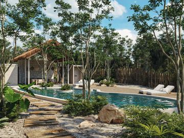 Departamento// Venta// Tulum// 2 Habitaciones// Alberca tipo cenote// JEM