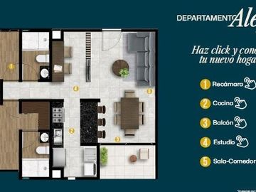 Departamento en  pre venta en Col Anzures, 2 recamaras en Puebla.