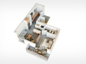 Depto tipo Studio de 45m2 - Monoambiente con Balcón Zona Güemes Aldrey