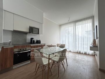 Espectacular departamento con jardín en exclusivo condominio en El Sauce Huechuraba