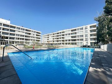 Espectacular departamento con jardín en exclusivo condominio en El Sauce Huechuraba