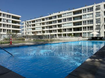 Espectacular departamento con jardín en exclusivo condominio en El Sauce Huechuraba