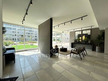 Espectacular departamento con jardín en exclusivo condominio en El Sauce Huechuraba