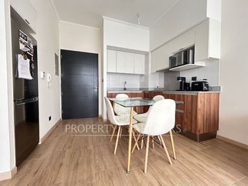 Espectacular departamento con jardín en exclusivo condominio en El Sauce Huechuraba