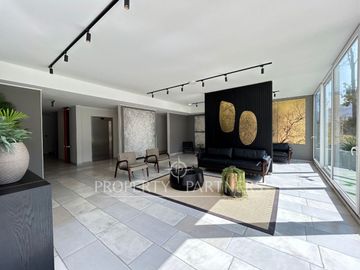 Espectacular departamento con jardín en exclusivo condominio en El Sauce Huechuraba