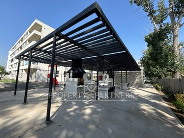 Espectacular departamento con jardín en exclusivo condominio en El Sauce Huechuraba