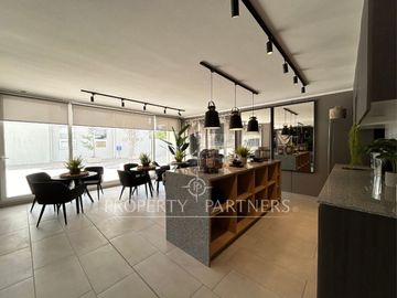 Espectacular departamento con jardín en exclusivo condominio en El Sauce Huechuraba