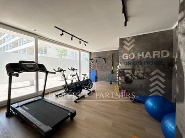 Espectacular departamento con jardín en exclusivo condominio en El Sauce Huechuraba