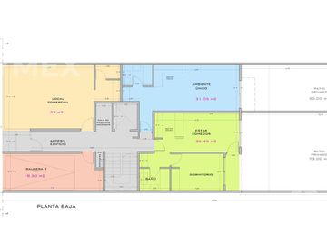Departamento de 1 dormitorio con patio en venta,  La Plata