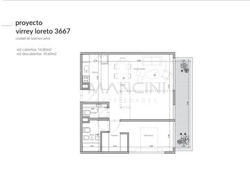 Departamento en venta de 3 ambientes con balcon al frente