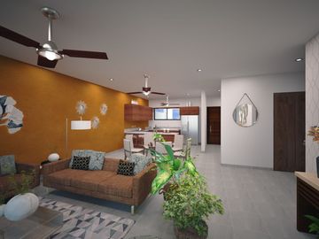 Casa de 1 planta en privada residencial en Conkal, norte de Mérida.