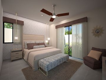 Casa de 1 planta en privada residencial en Conkal, norte de Mérida.