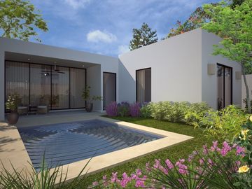 Casa de 1 planta en privada residencial en Conkal, norte de Mérida.