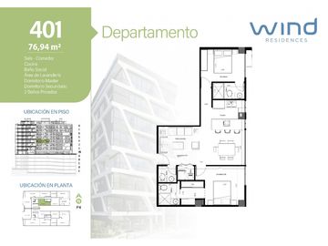 Ponceano, Departamento en Venta, 77m2, 2 Habitaciones