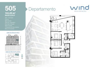 Ponceano, Departamento en Venta, 108.47m2, 3 Habitaciones