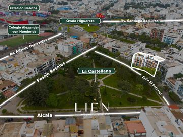 Flat de 101.94m² – Terraza interna – Frente a parque – Áreas comunes