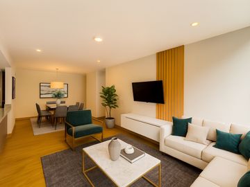 Flat de 101.94m² – Terraza interna – Frente a parque – Áreas comunes