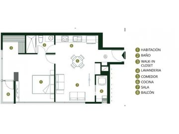 Bellavista, Suite en Venta, 57m2, 1 Habitación
