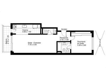 2 AMBIENTES /VENTA / PALERMO HOLYWOOD CON BAÑO Y TOILETTE