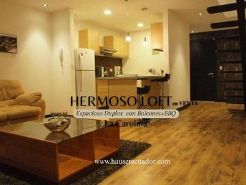 Vendo o Rento Loft de lujo Amoblado con 2 balcones, piscina, gym y cine, Carolina - Quito