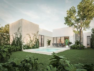 CASA EN VENTA DE UNA PLANTA EN PRIVADA CON AMENIDADES  CONKAL, MÉRIDA
