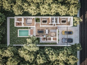 CASA EN VENTA DE UNA PLANTA EN PRIVADA CON AMENIDADES  CONKAL, MÉRIDA