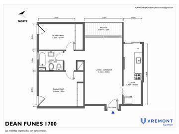 Dean Funes 1700   Departamento de 3 ambientes con balcón  Parque Patricios