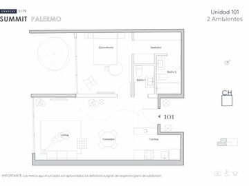 Venta Departamento a Estrenar de 2 Ambientes en Palermo