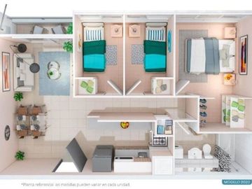 Departamento en Venta en Cercano a Estación Metro Gruta de Lourdes- dpto 3D-1B