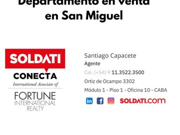 Departamento 4 ambientes edificio en torre en San Miguel