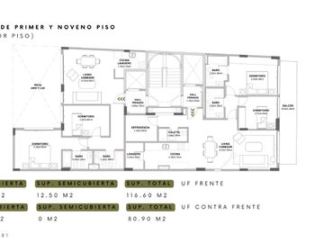 Le Grand: Departamento de 3 ambientes con patio en venta  - Palermo Chico