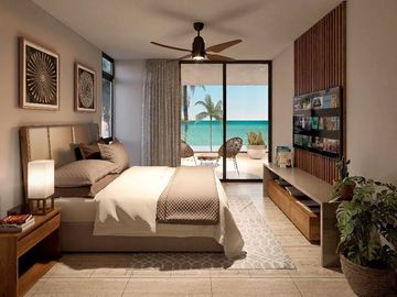 Departamento frente al mar en San Crisanto, Yucatán, en venta
