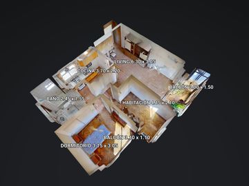DEPARTAMENTO 3 AMB CON DOBLE BALCON AL FRENTE