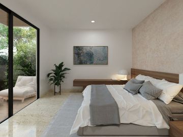 CASA DE UNA PLANTA DE TRES HABITACIONES EN PRIVADA MORERA, CHOLUL.