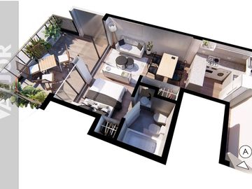 Departamento 2 amb A/Estrenar al Frente - Balcón Aterrazado - Terraza c/Parrilla