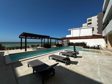 Venta de departamento de 3 hab, ZIRENE frente al mar, en Chicxulub, Prog. Yuc.